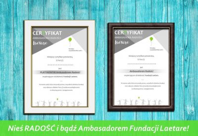 fundacja laetare certyfikaty ambasadorów